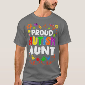 Vintage Proud Autism Aunt Puzzle Autism Awareness T-Shirt