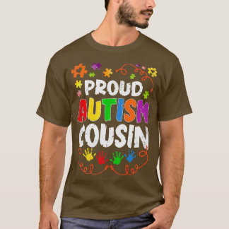 Vintage Proud Autism Cousin Puzzle Autism Awarenes T-Shirt
