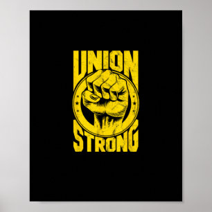 Vintage Proud Labor Day Workers Union Strong Fist Poster