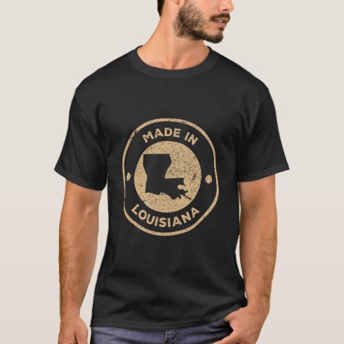 Vintage Proud Made In Louisiana Old Stamp Christma T_Shirt