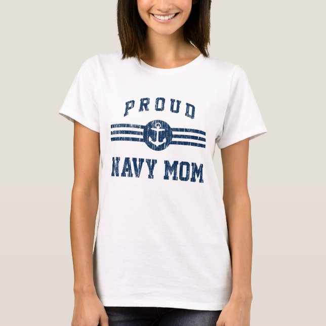 Vintage Proud Navy Mom T-Shirt (Front)