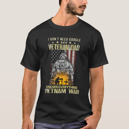Vintage Proud Of Veteran Dad Vietnam War Vietnam V T_Shirt