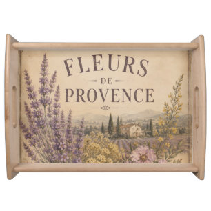 vintage provence flowers serving tray