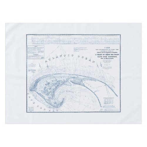Vintage Provincetown Cape Cod Map Tablecloth