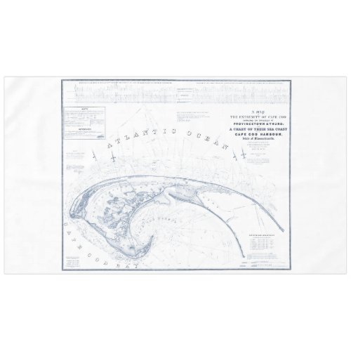 Vintage Provincetown Cape Cod Map Tablecloth