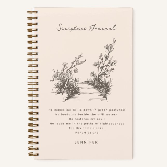 Vintage Psalm 23 Personalized Scripture Journal (Front)