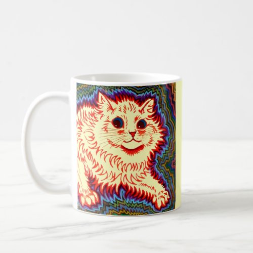 Vintage Psychedelic Cat by Louis Wain Coffee Mug