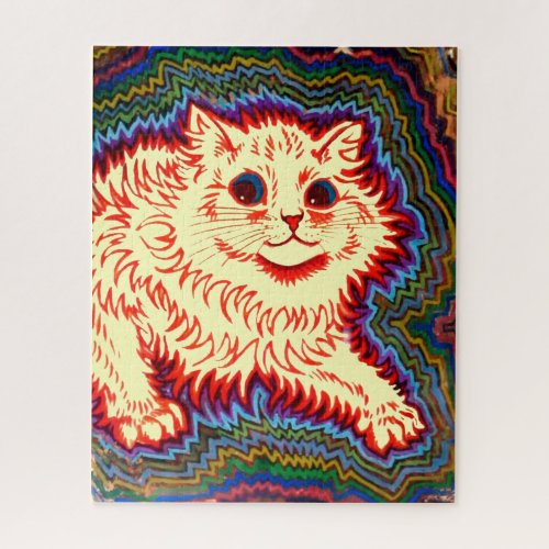 Vintage Psychedelic Cat by Louis Wain Jigsaw Puzzle