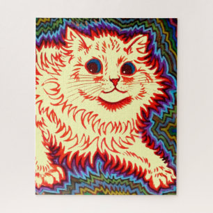 Vintage Psychedelic Cat by Louis Wain Jigsaw Puzzle