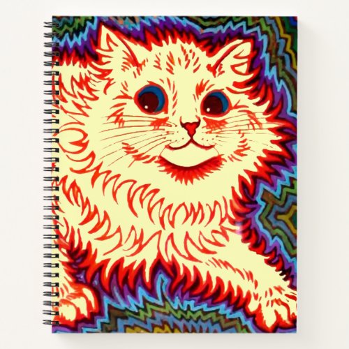 Vintage Psychedelic Cat by Louis Wain Notebook