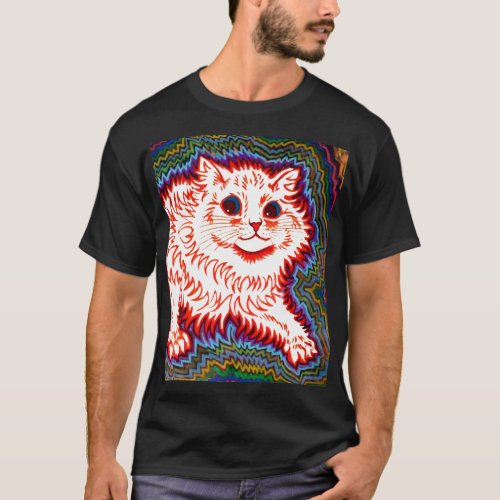 Vintage Psychedelic Cat by Louis Wain T_Shirt