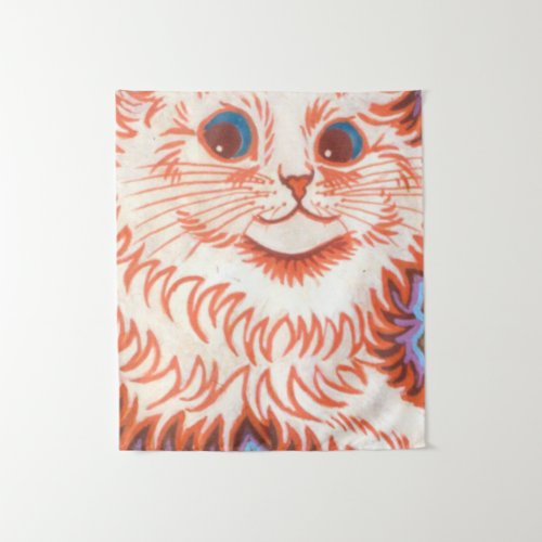Vintage Psychedelic Cat By Louis Wain Tapestry
