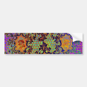 Vintage Psychedelic Fine Wallpaper Floral Pattern Bumper Sticker