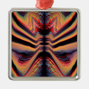 Vintage psychedelic pattern metal ornament