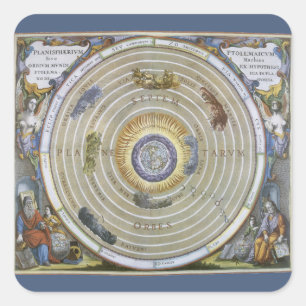 Vintage Ptolemaic Planisphere by Andreas Cellarius Square Sticker