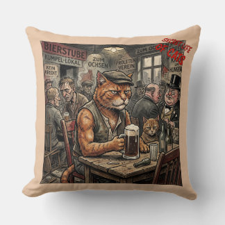 Vintage Pub Cats: 'The Secret Life' Anthropomorphi Throw Pillow