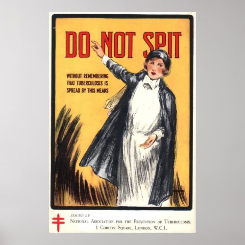 Vintage Public Health Nurse Poster Do Not Spit  Poster