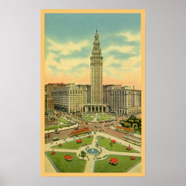 Vintage Public Square Cleveland Ohio Poster (Front)