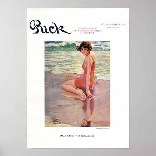 Vintage Puck Magazine Cover Poster Beach Poster