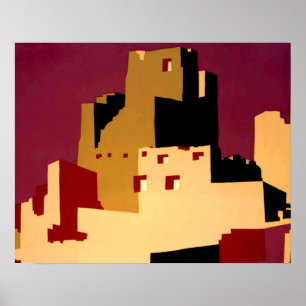 Vintage Pueblos of the Southwest WPA Poster Art