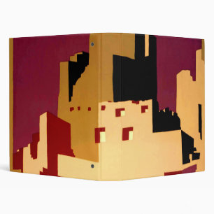 Vintage Pueblos of the Southwest WPA Poster Art 3 Ring Binder