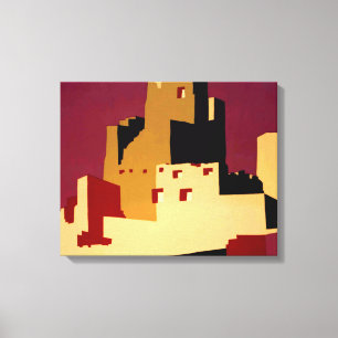 Vintage Pueblos of the Southwest WPA Poster Art Canvas Print