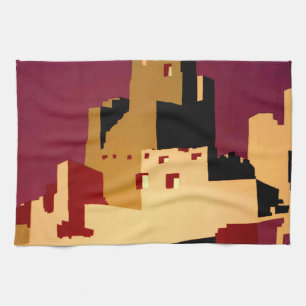 Vintage Pueblos of the Southwest WPA Poster Art Kitchen Towel