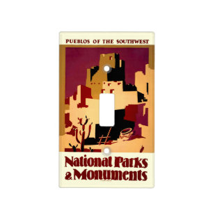 Vintage Pueblos of the Southwest WPA Poster Art Light Switch Cover