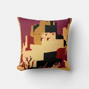 Vintage Pueblos of the Southwest WPA Poster Art Throw Pillow