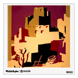 Vintage Pueblos of the Southwest WPA Poster Art Wall Sticker