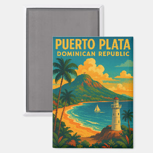 Vintage Puerto Plata Dominican Republic Travel Magnet