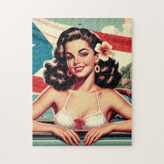 Vintage Puerto Rican Girl Jigsaw Puzzle