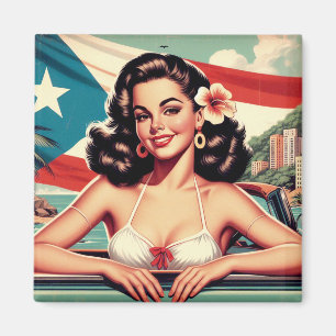 Vintage Puerto Rican Girl Magnet