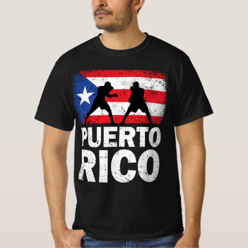 Vintage Puerto Rico Flag Boxing T_Shirt