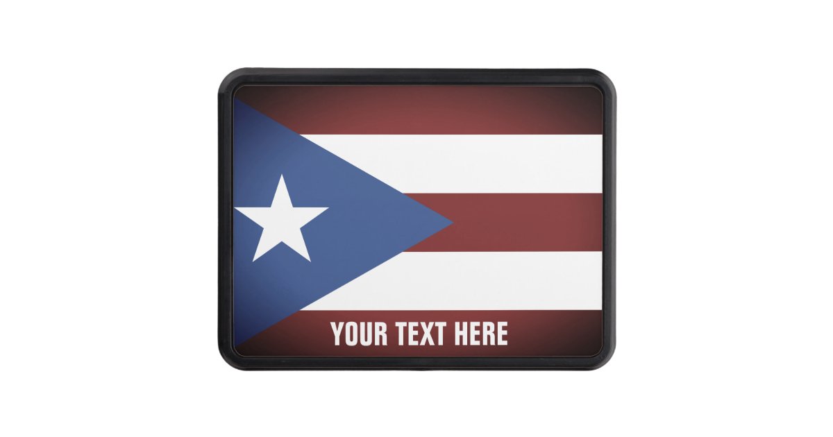 Vintage Puerto Rico flag custom text car Hitch Cover Zazzle