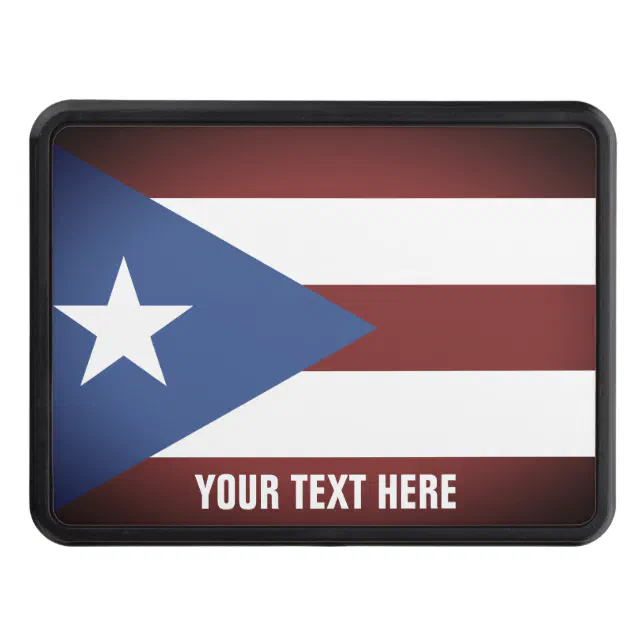Vintage Puerto Rico flag custom text car Hitch Cover Zazzle