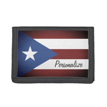 Vintage Puerto Rico Flag Custom Velcro Trifold Wallet by iprint at Zazzle