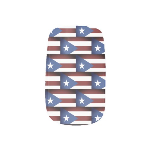 Vintage Puerto Rico flag pattern design Minx Nail Art