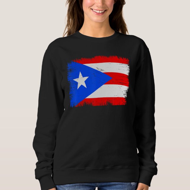 Vintage Puerto Rico Flag Puerto Rican Independence Sweatshirt (Front)
