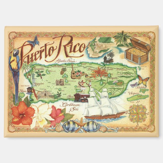 Vintage Puerto Rico Magnet (Front)
