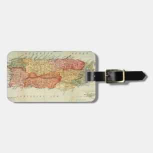 Vintage Puerto Rico Map, 1898 Luggage Tag