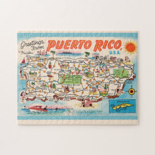 Vintage Puerto rico Map Jigsaw Puzzle