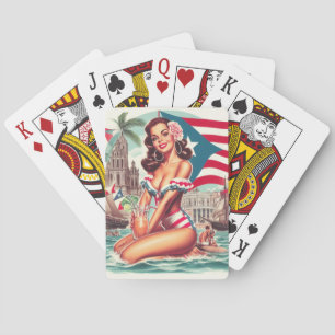 Vintage Puerto Rico Pin-Up Poker Cards