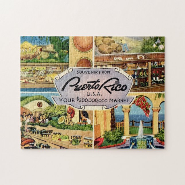 Vintage Puerto Rico Scenes Jigsaw Puzzle (Horizontal)