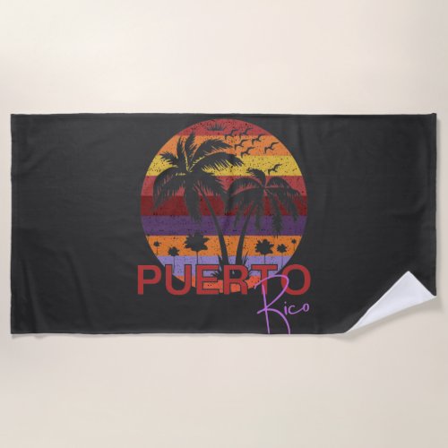 Vintage Puerto Rico Summer Beach Beach Towel