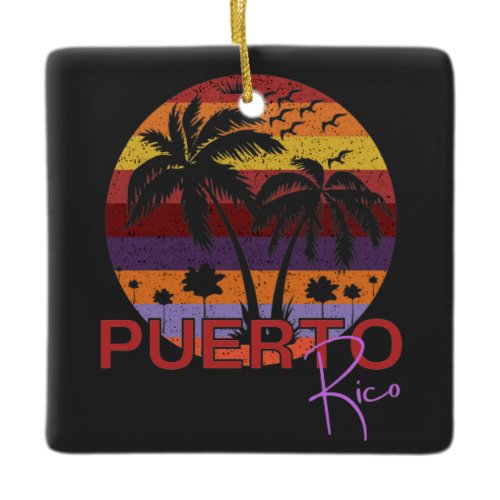 Vintage Puerto Rico Summer Beach Ceramic Ornament
