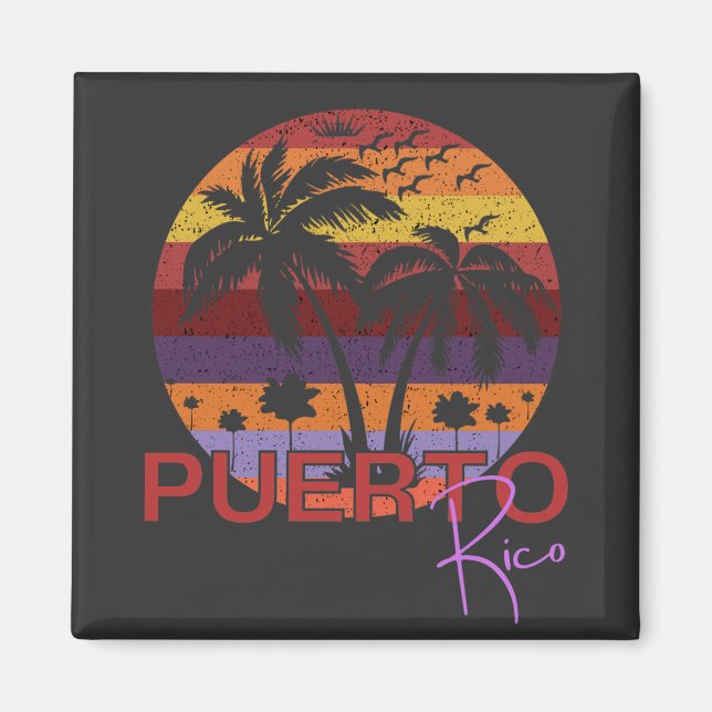 Vintage Puerto Rico Summer Beach Magnet (Front)