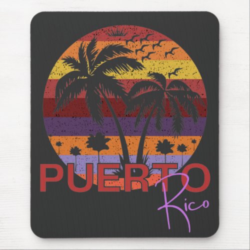 Vintage Puerto Rico Summer Beach Mouse Pad