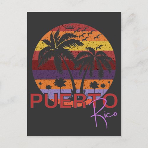 Vintage Puerto Rico Summer Beach Postcard