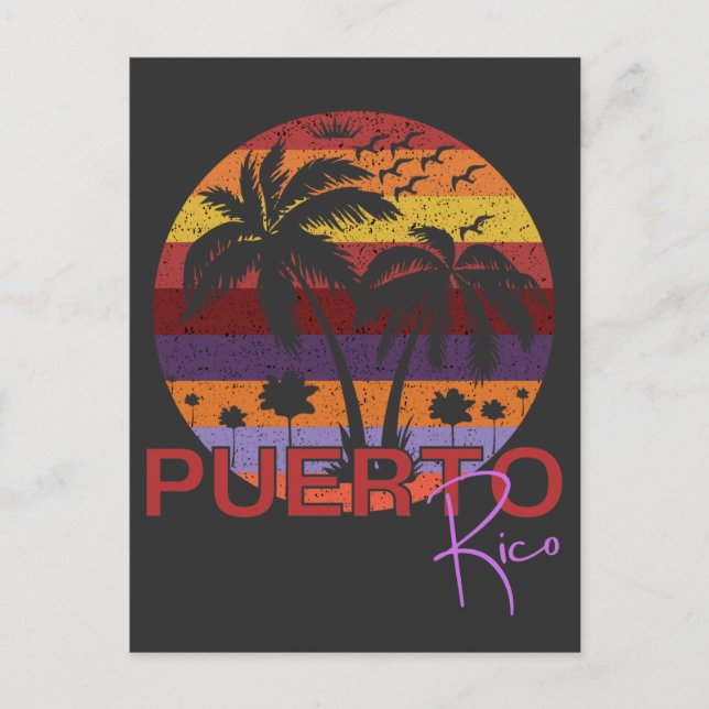 Vintage Puerto Rico Summer Beach Postcard (Front)